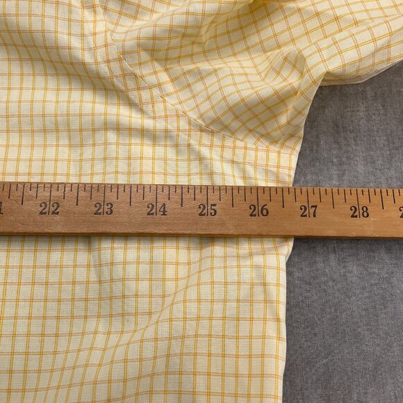 Brooks‎ Brothers 346 Shirt Men 17.5-4/5 Yellow Check OCBD Classic Non Iron VTG - Picture 5 of 10